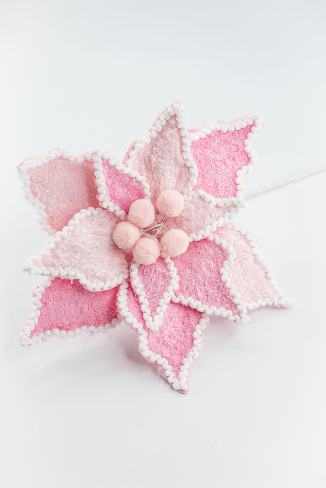 Pink and White Poinsettia Pick - Greenery Market86240PKWT