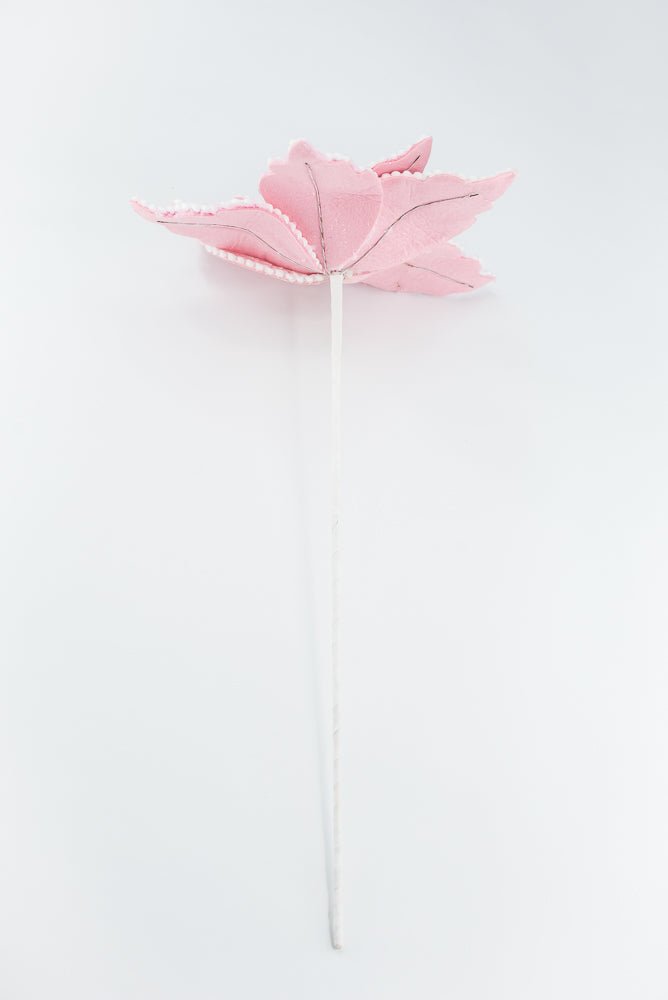 Pink and White Poinsettia Pick - Greenery Market86240PKWT