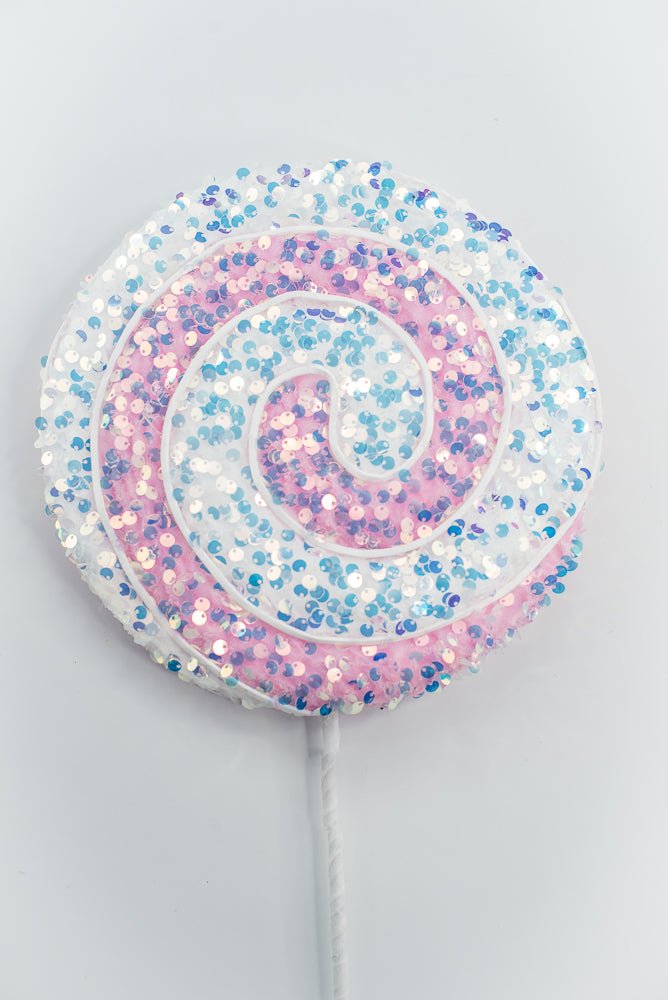 Pink and White Sequin Lollipop Stem - GM Exclusive - Greenery MarketGM2131PKWT