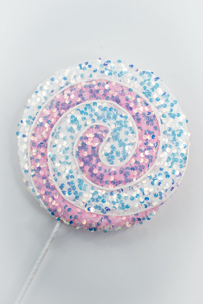 Pink and White Sequin Lollipop Stem - GM Exclusive - Greenery MarketGM2131PKWT