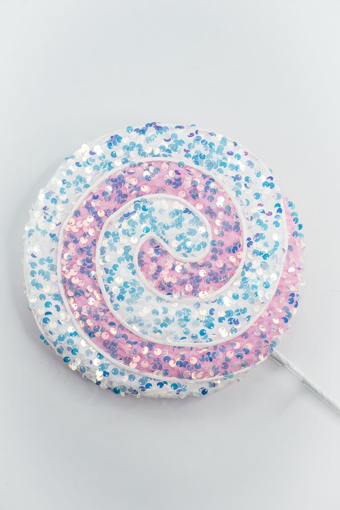 Pink and White Sequin Lollipop Stem - GM Exclusive - Greenery MarketGM2131PKWT