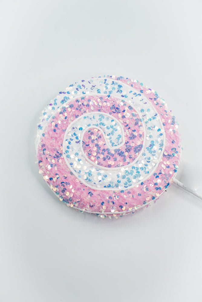 Pink and White Sequin Lollipop Stem - GM Exclusive - Greenery MarketGM2131PKWT