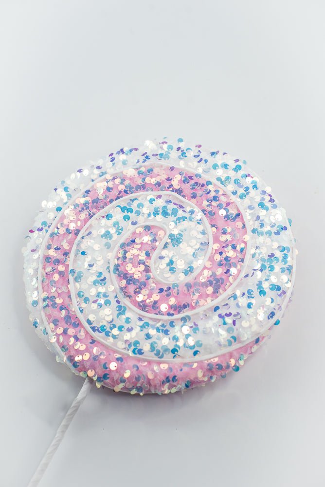 Pink and White Sequin Lollipop Stem - GM Exclusive - Greenery MarketGM2131PKWT