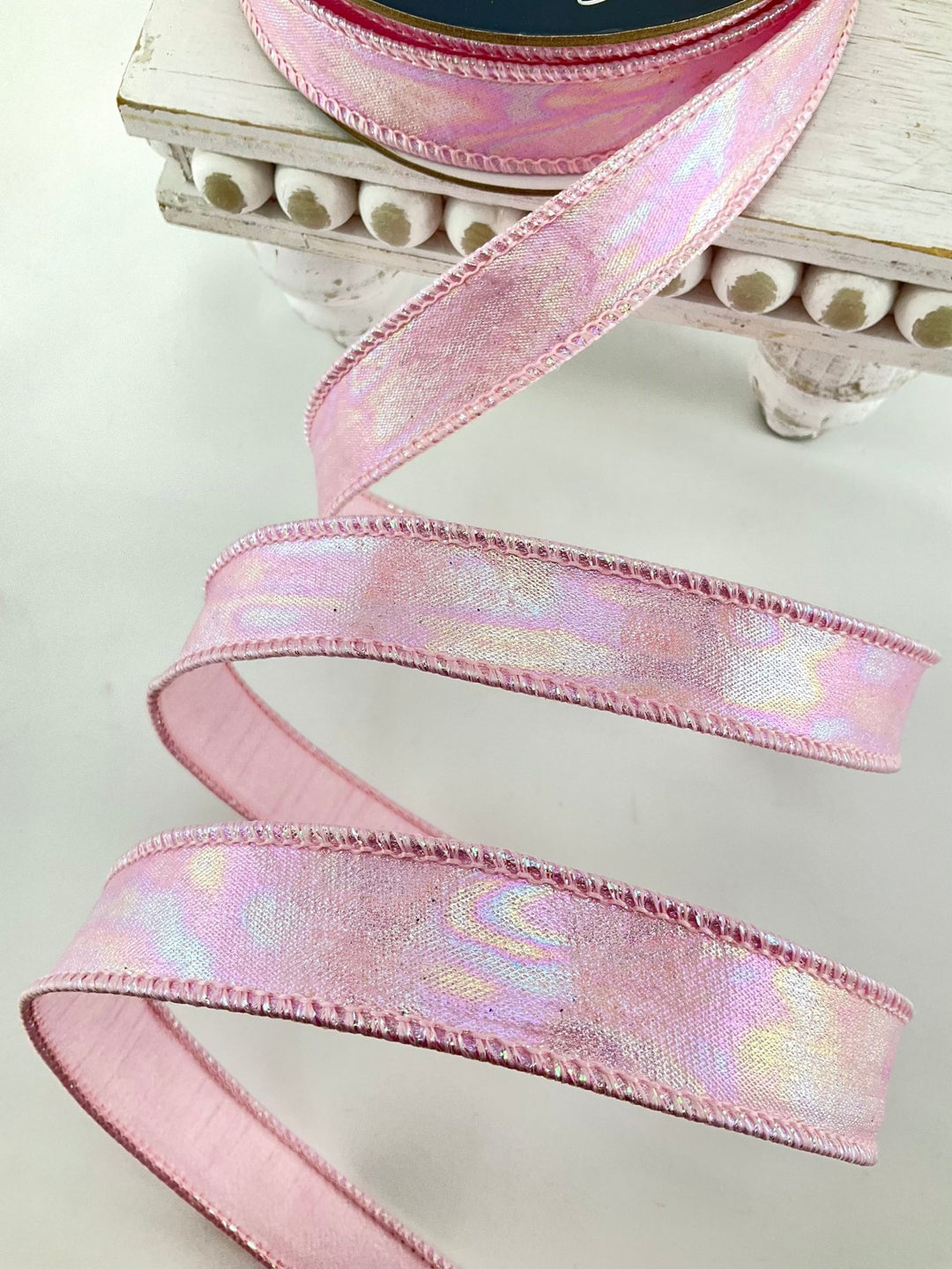 Pink Aurora Light Farrisilk Wired Ribbon - 1" - Greenery MarketRK867-14