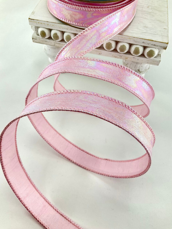 Pink Aurora Light Farrisilk Wired Ribbon - 1" - Greenery MarketRK867-14