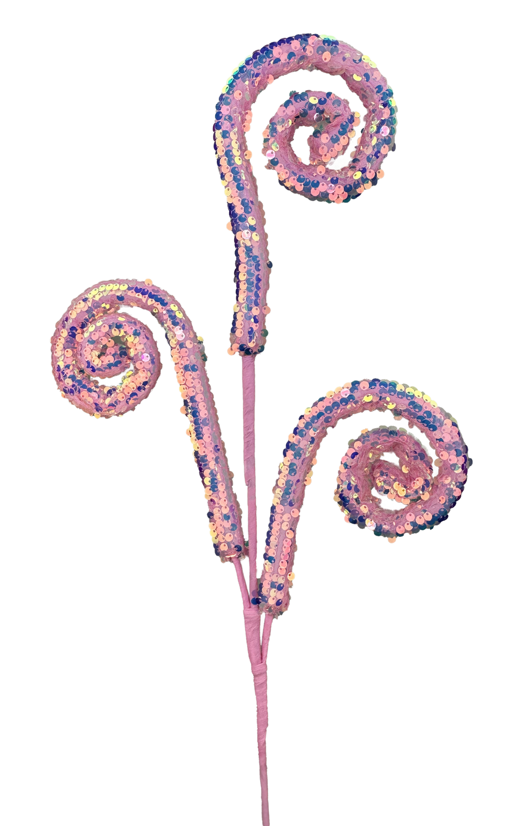 Pink Bling Sequin Spiral Curly Spray - 28" - Greenery Market63603PK