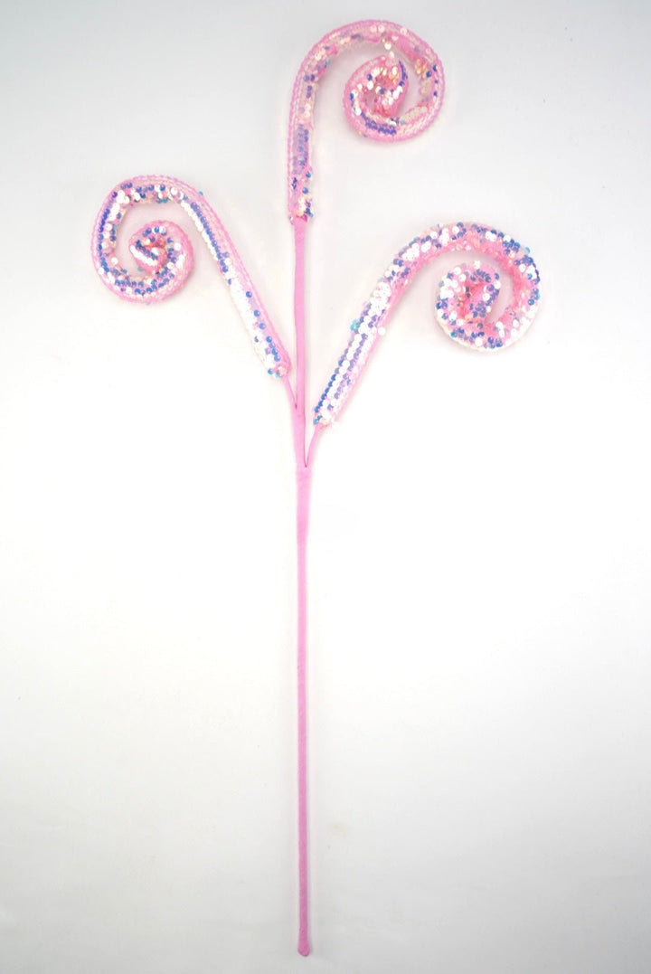 Pink Bling Sequin Spiral Curly Spray - 28" - Greenery Market63603PK