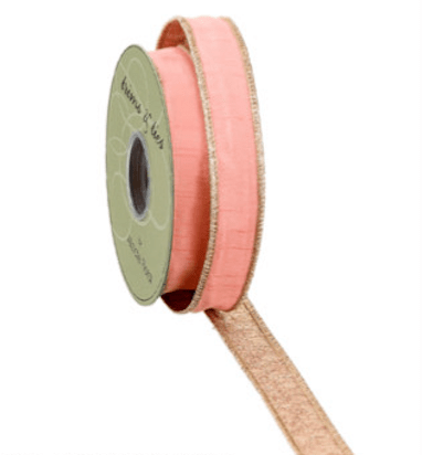 Pink & Bronze Metallic Fused Dupion Ribbon - 1" - Greenery MarketRW1822 - PK/BZ