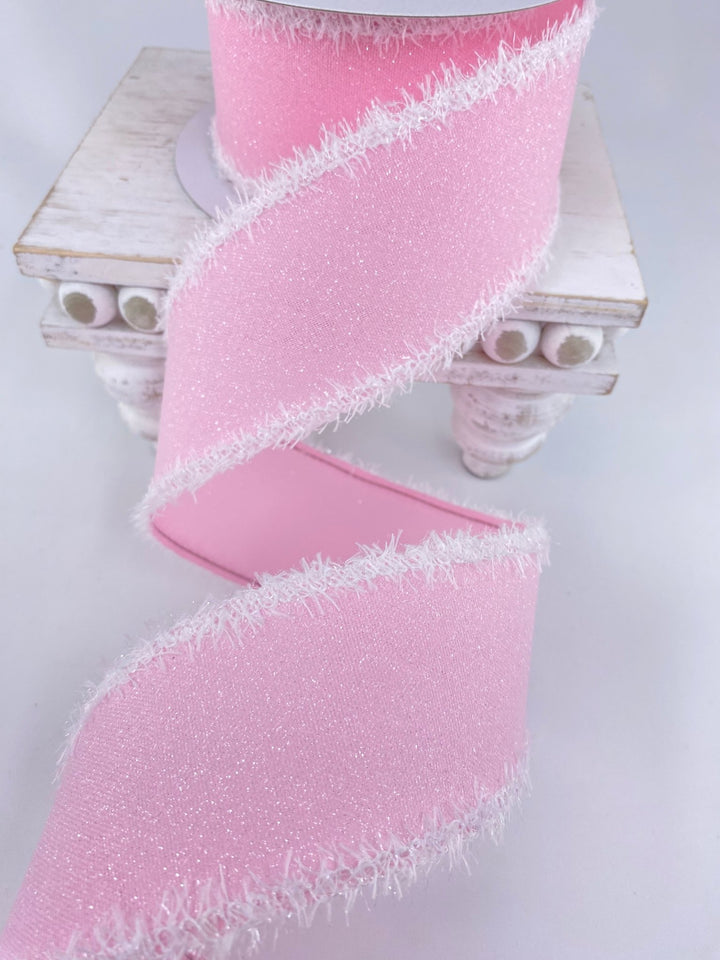 Pink crystal with drift wired ribbon 2.5” - Greenery MarketWired ribbonRGC818022