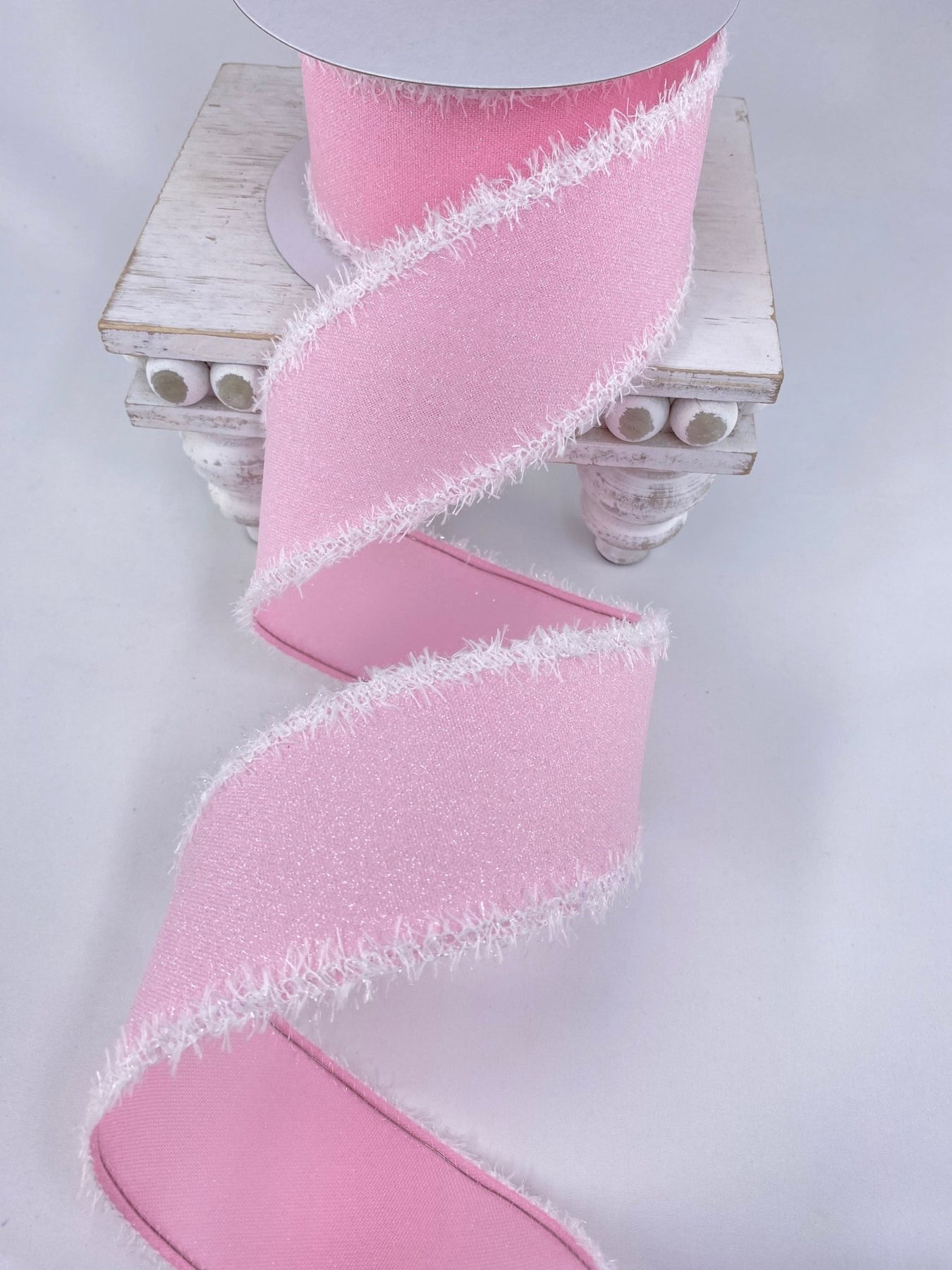 Rgc Ribbon Pink crystal with drift wired ribbon 2.5” - Greenery Market