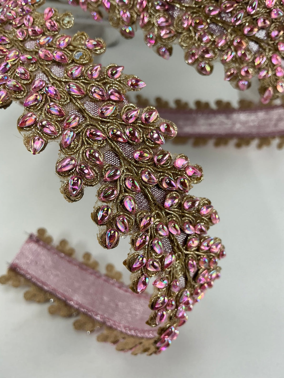 Pink enchanted vines crystal 1” farrisilk wired ribbon - Greenery MarketRibbons & TrimRK743 - 64