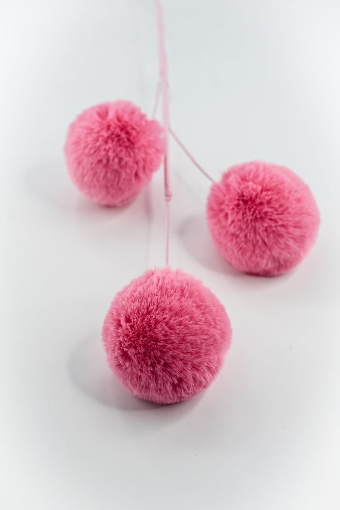 Pink faux fur ball spray - Greenery MarketSeasonal & Holiday Decorations85682pk