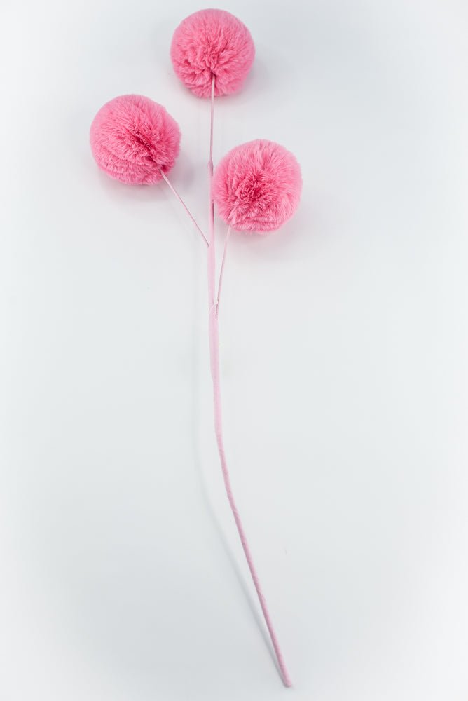 Pink faux fur ball spray - Greenery MarketSeasonal & Holiday Decorations85682pk