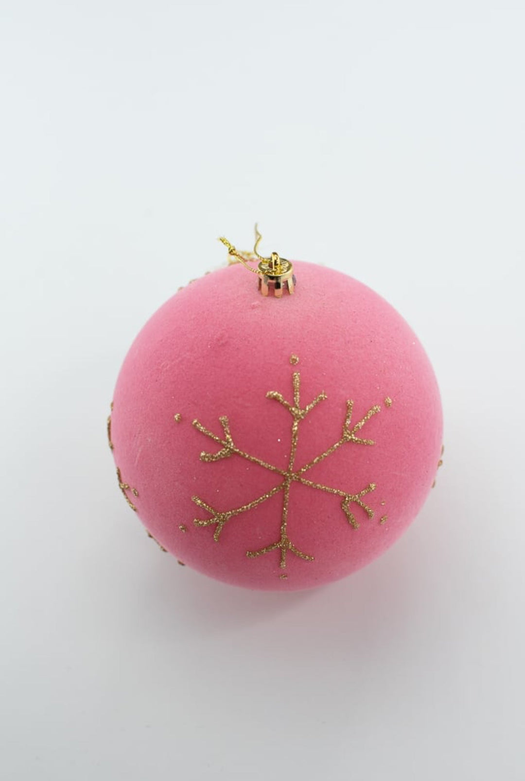 Pink Flocked Ornament Ball - Greenery Market85849PK