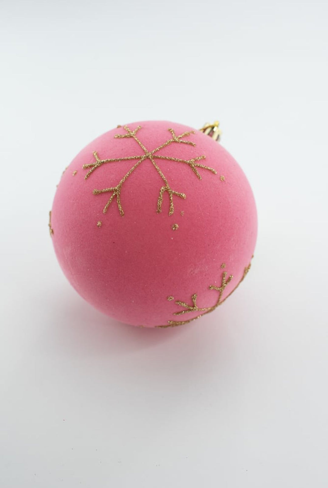 Pink Flocked Ornament Ball - Greenery Market85849PK