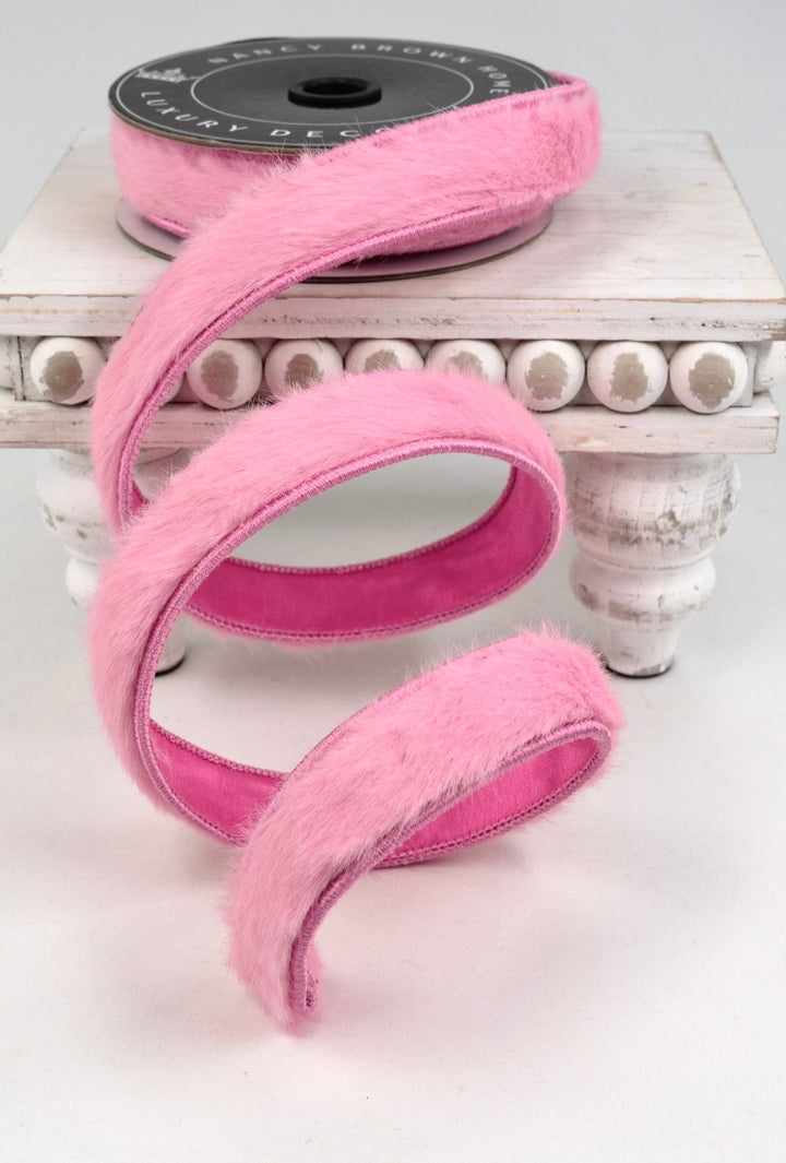 Pink Fur Super Soft Wired Ribbon - 1" - Greenery Market25-600-7