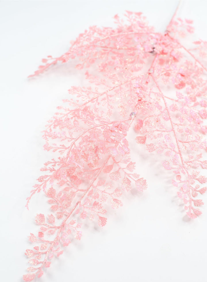 Pink glittered fern spray - Greenery MarketXS236822