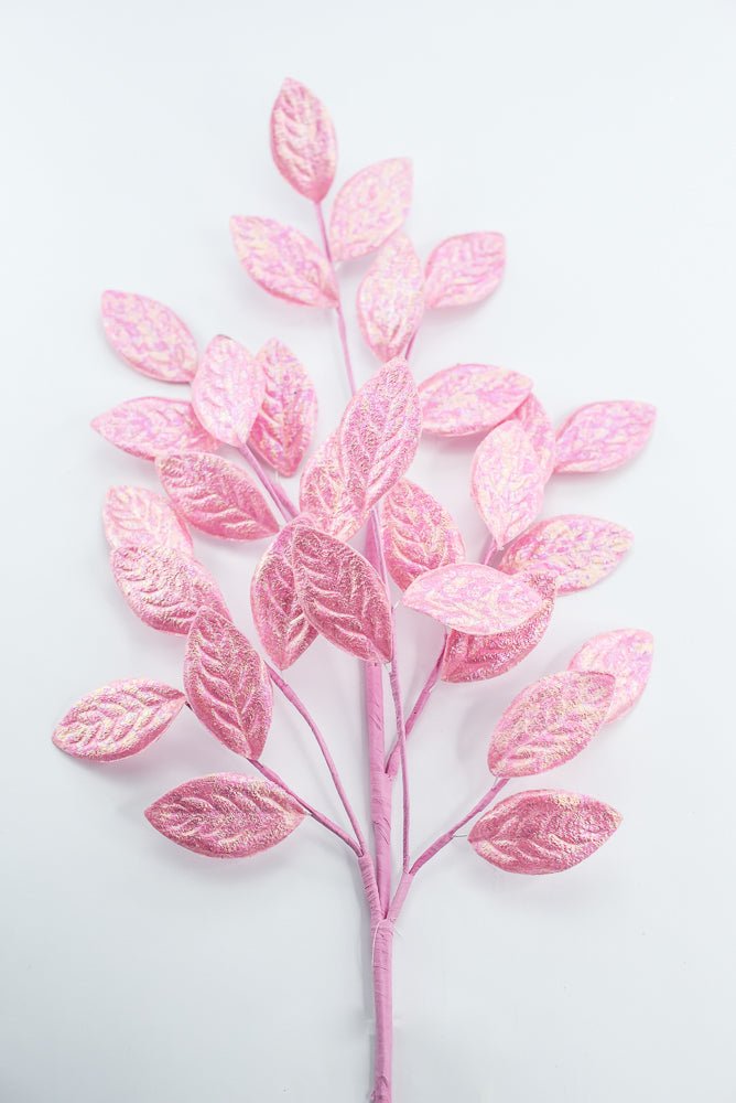 Pink Glossy Leaves Spray - Greenery Market86296PK