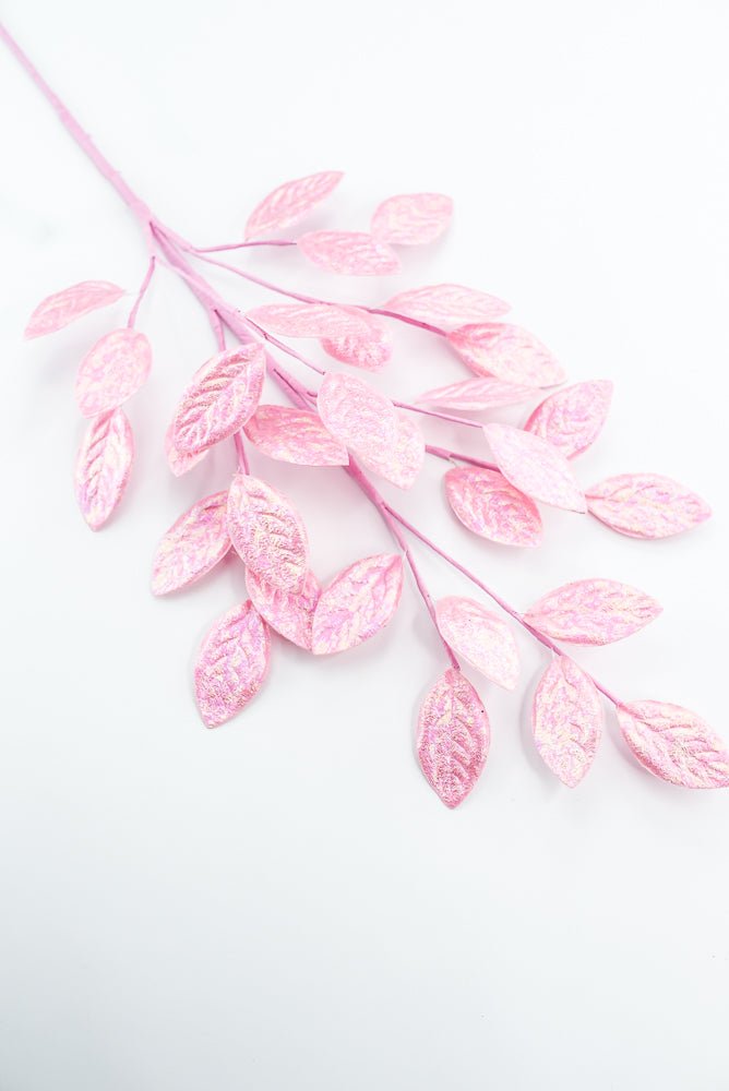 Pink Glossy Leaves Spray - Greenery Market86296PK