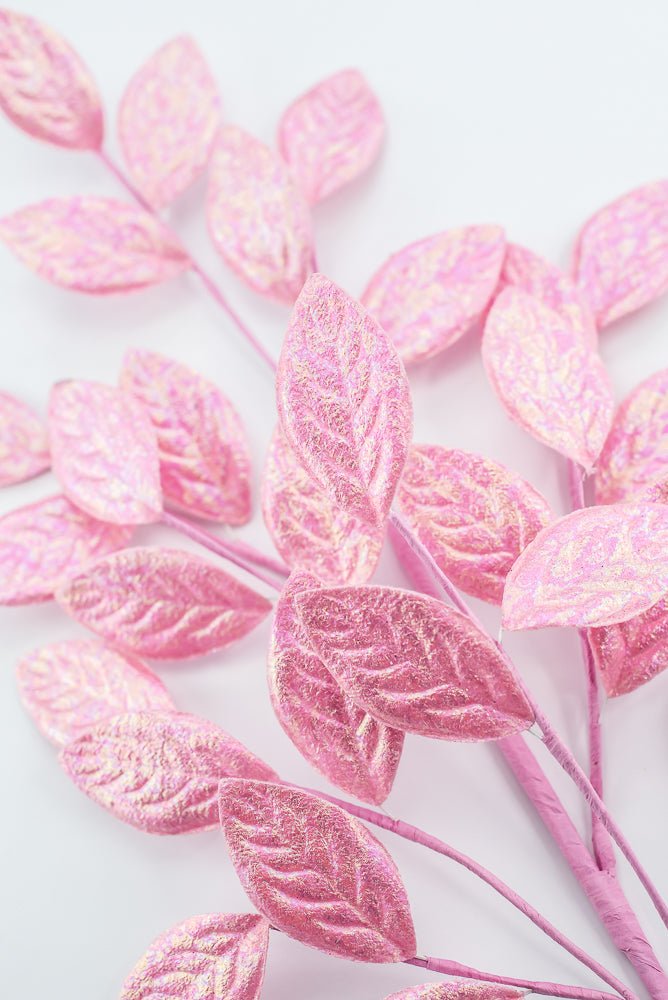 Pink Glossy Leaves Spray - Greenery Market86296PK