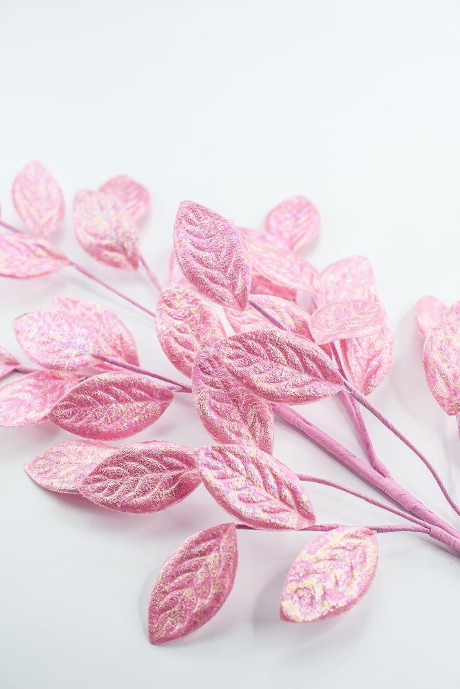 Pink Glossy Leaves Spray - Greenery Market86296PK