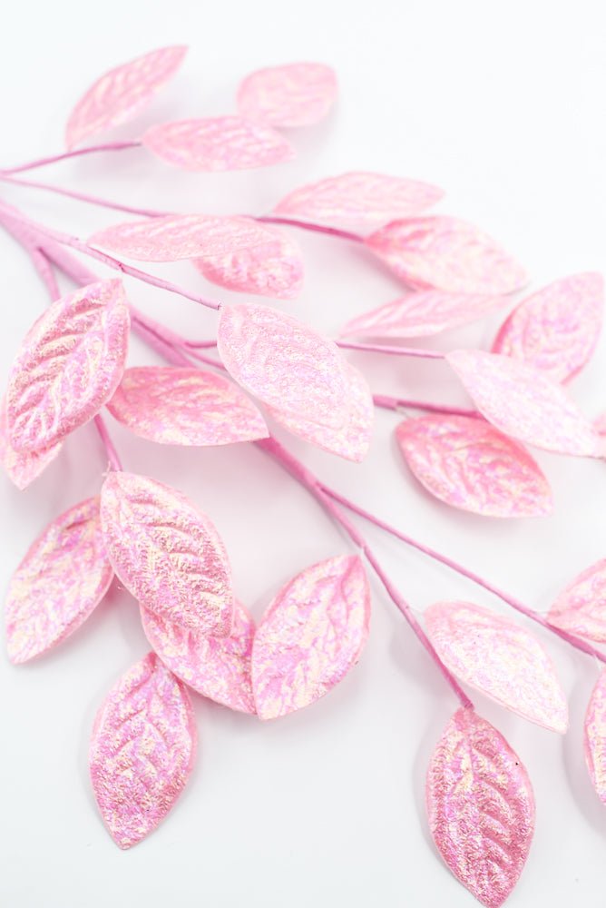 Pink Glossy Leaves Spray - Greenery Market86296PK
