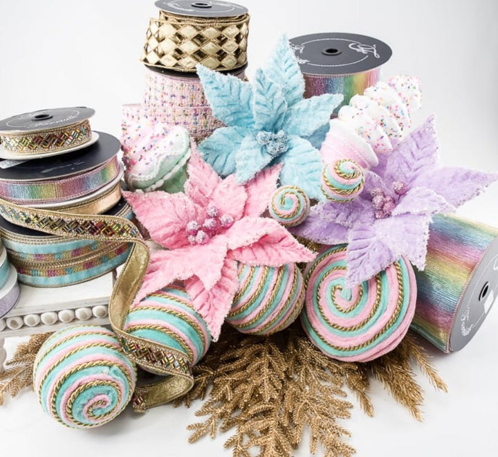 Pink, gold, and blue lollipop ornament - Greenery Market85903PKBL