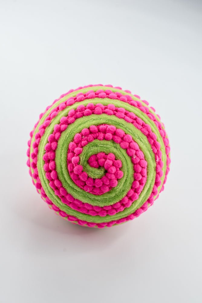 Pink & Green Ornament Stripe Ball - 6" - Greenery Market86717PKGN