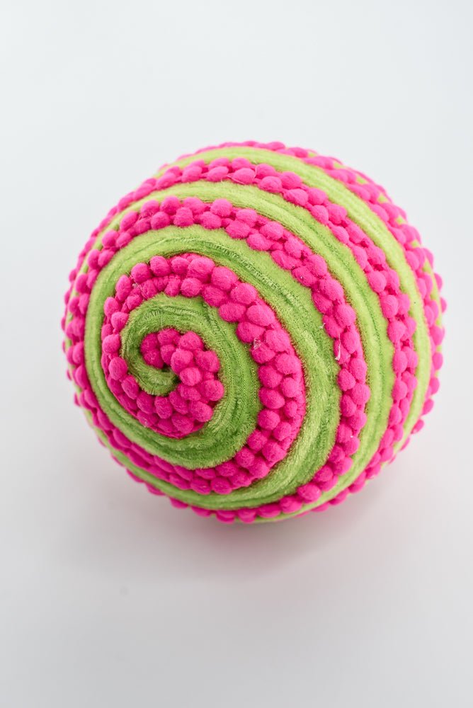 Pink & Green Ornament Stripe Ball - 6" - Greenery Market86717PKGN