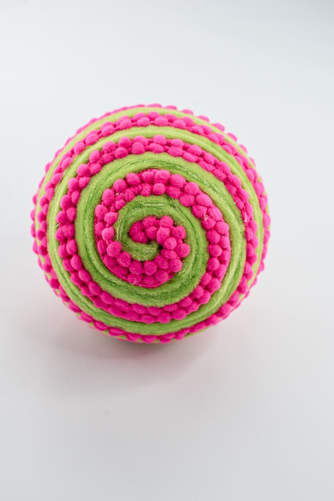Pink & Green Ornament Stripe Ball - 6" - Greenery Market86717PKGN