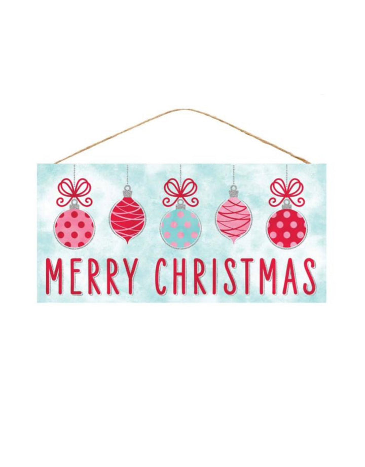 Pink Holiday ornaments sign - Greenery MarketChristmasAP8840