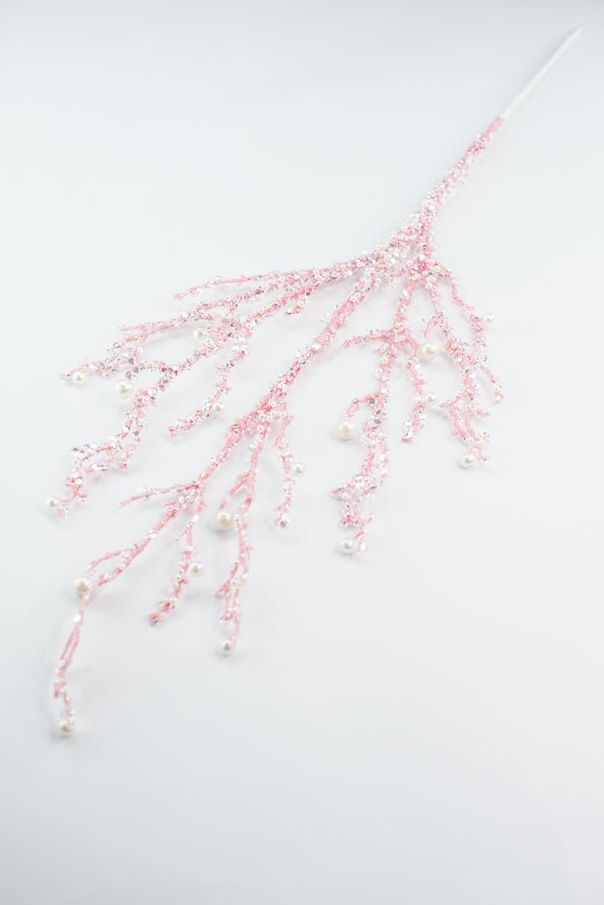 Pink Iced Pearl Twig Spray - Greenery Market40283 - PK