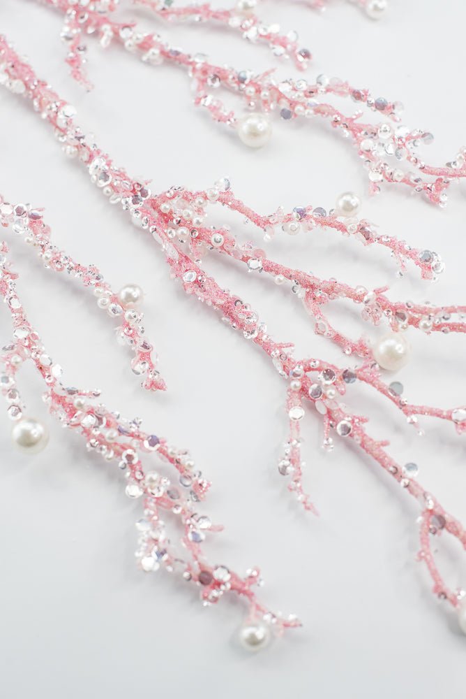 Pink Iced Pearl Twig Spray - Greenery Market40283 - PK