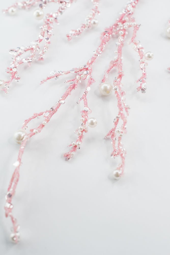 Pink Iced Pearl Twig Spray - Greenery Market40283 - PK