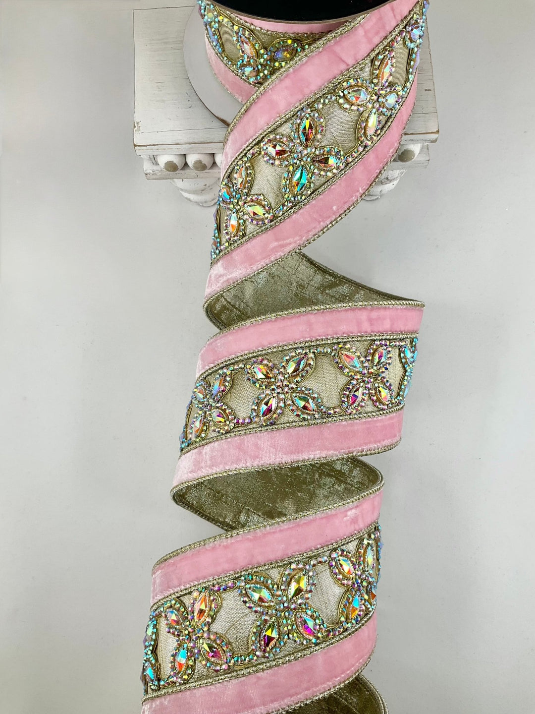 Pink Iridescent Butterfly Baby Farrisilk Wired Ribbon - 3.5" - Greenery MarketRK854-64