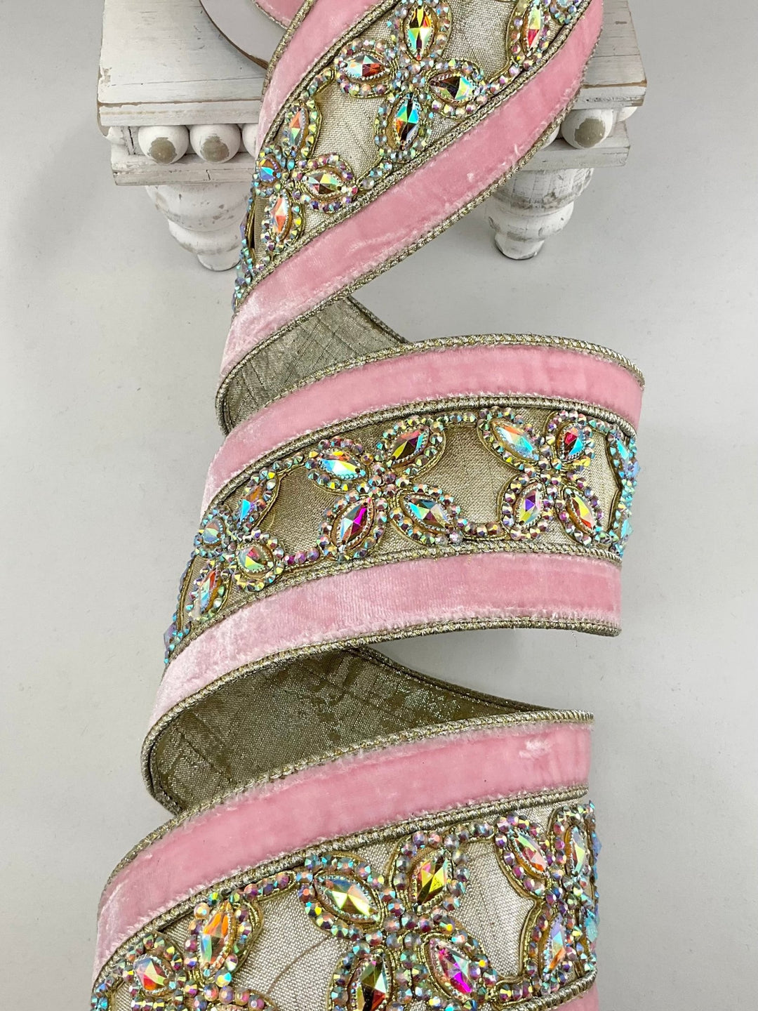 Pink Iridescent Butterfly Baby Farrisilk Wired Ribbon - 3.5" - Greenery MarketRK854-64