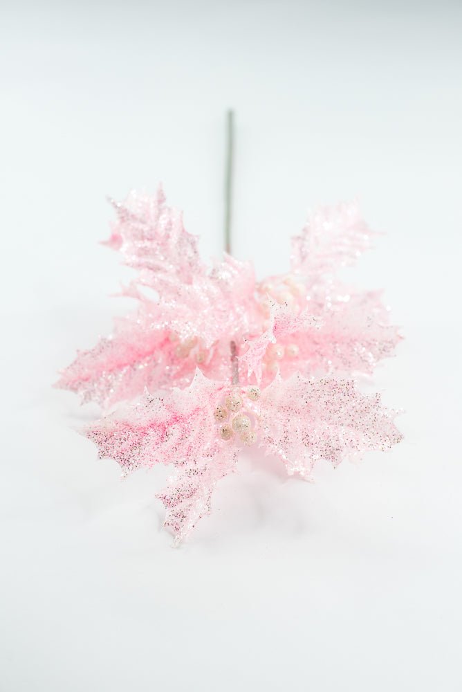 Pink Jelly Holly Leaves Pick - Greenery Market86554PK