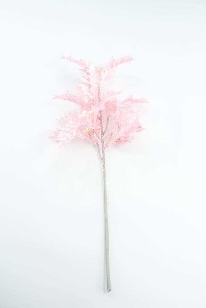Pink Jelly Holly Leaves Pick - Greenery Market86554PK