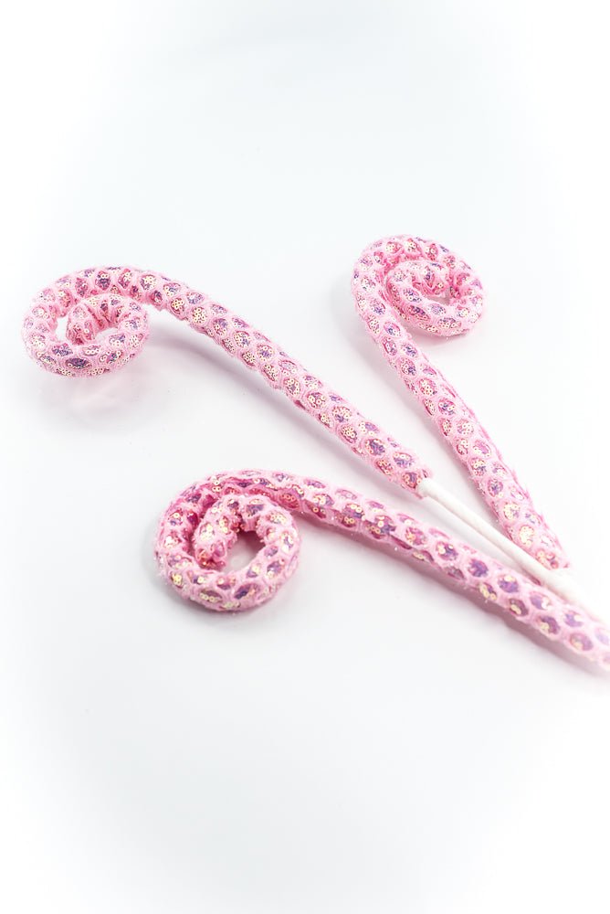 Pink Mesh Spiral Curly Spray - Greenery Market86348PK