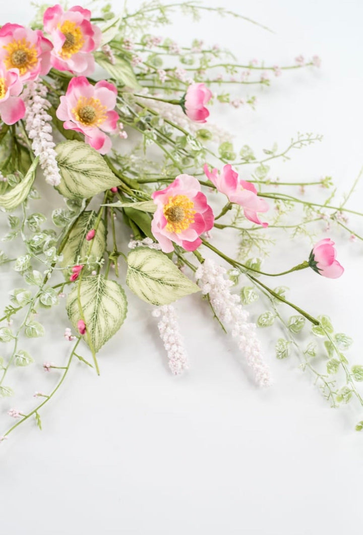 Pink Mixed Meadow Flowers Spray - 30.5" - Greenery Market40435-PK