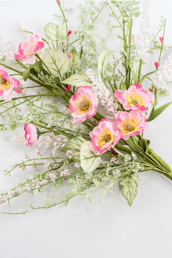 Pink Mixed Meadow Flowers Spray - 30.5" - Greenery Market40435-PK