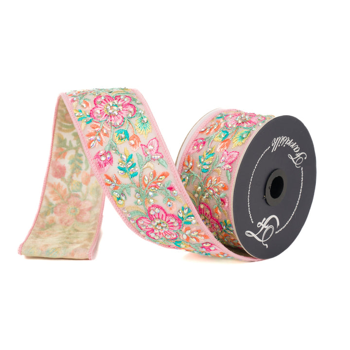 Pink Mystic Garden Light Farrisilk Wired Ribbon - 2" - Greenery MarketRibbons & TrimRK794-14