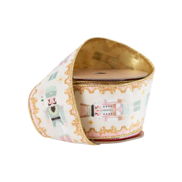 Pink Nutcracker Wired Velvet Ribbon - 2.5" - Greenery Market7016W - 150 - 63E