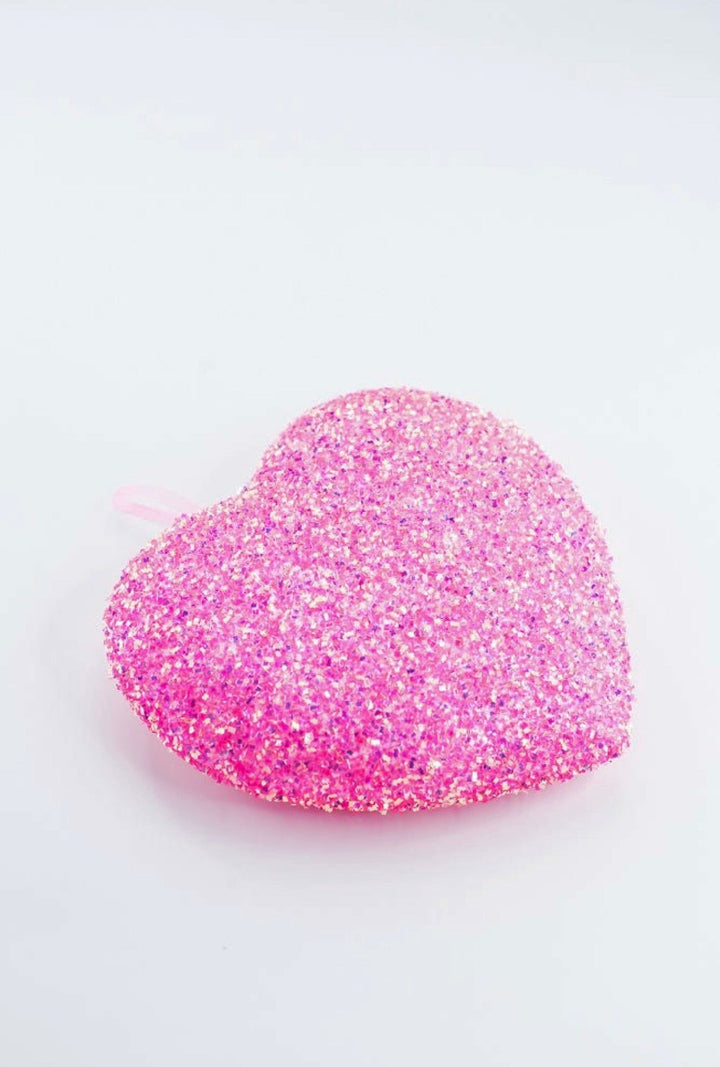Pink Ornament Frizzy Heart - 8" - Greenery MarketArtificial Flora63973PK