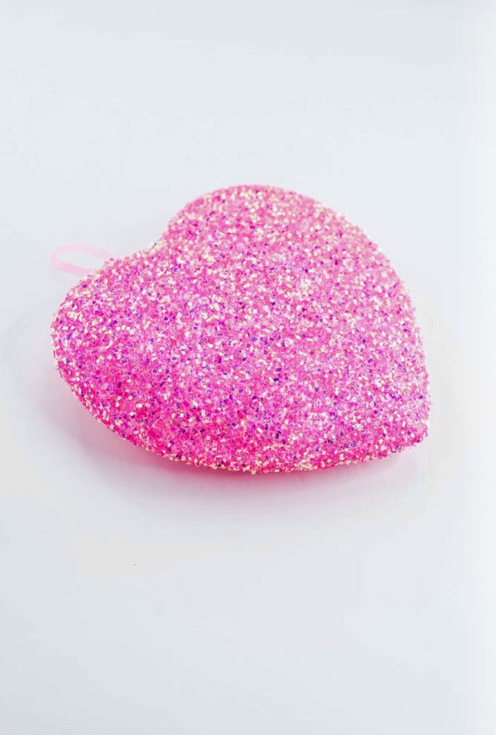 Pink Ornament Frizzy Heart - 8" - Greenery MarketArtificial Flora63973PK