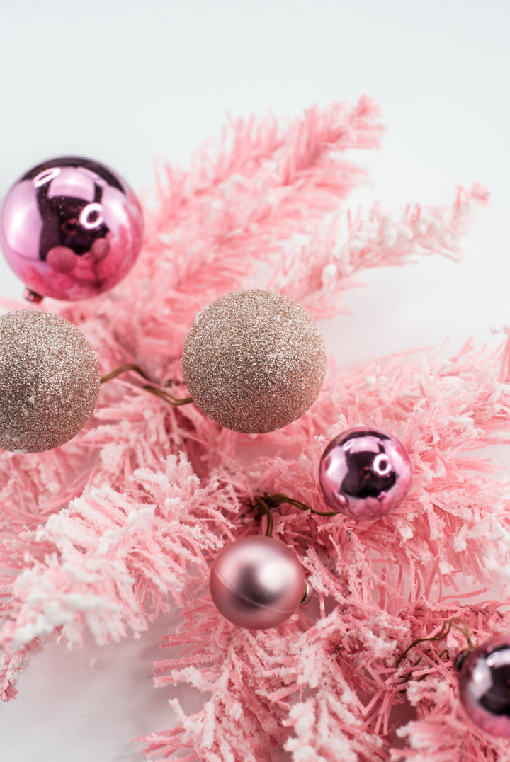 Pink Ornament Holiday Spray - Greenery Market32169