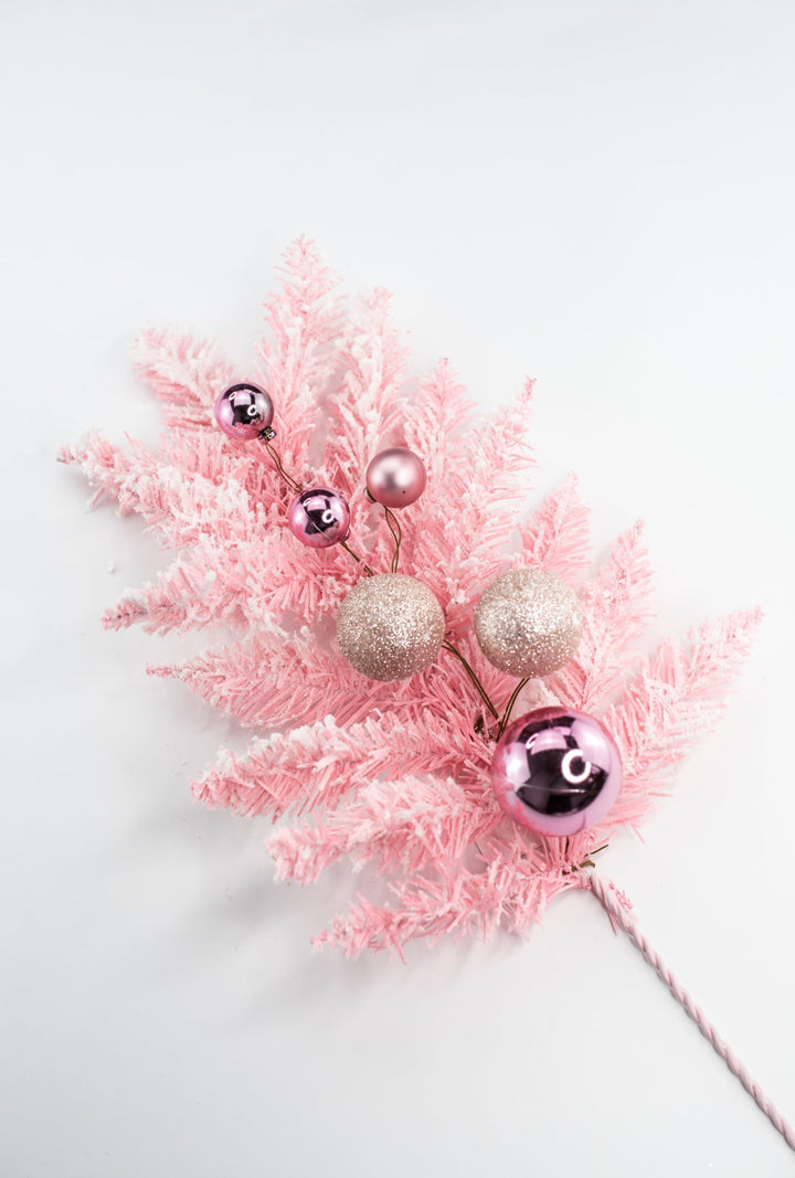 Pink Ornament Holiday Spray - Greenery Market32169