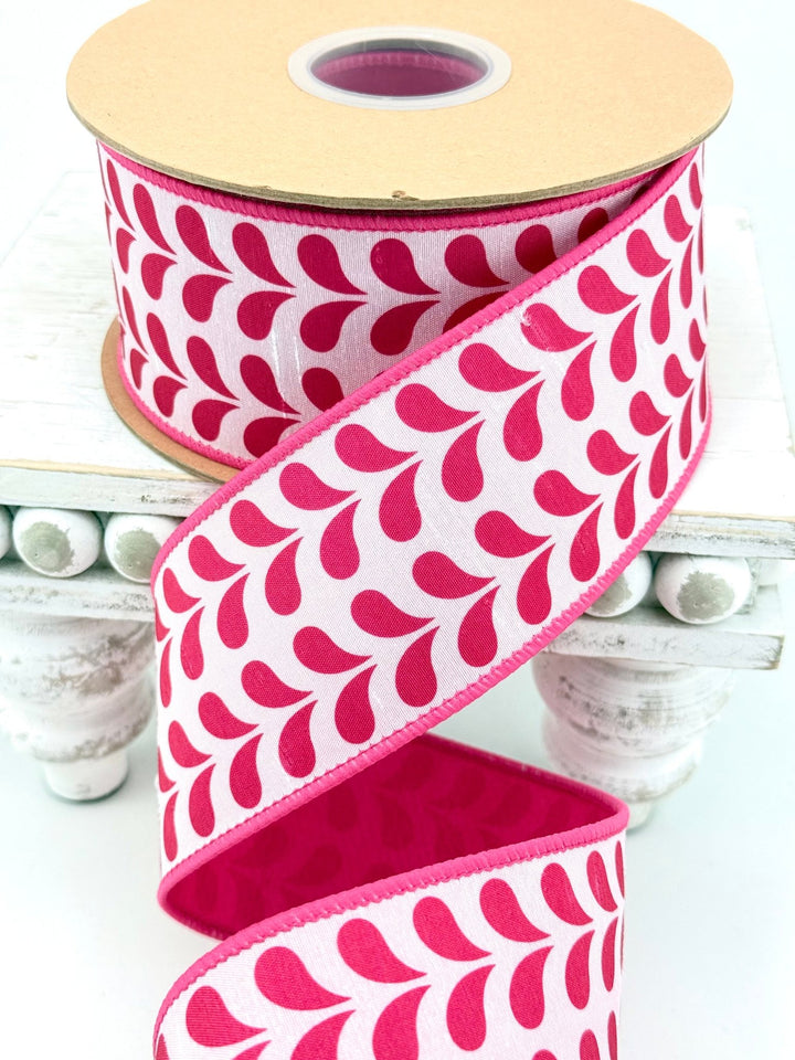 Pink Petals With Pink Backing Dupioni Wired Ribbon - 2.5" - Greenery MarketWired Ribbon9387W-157-63E