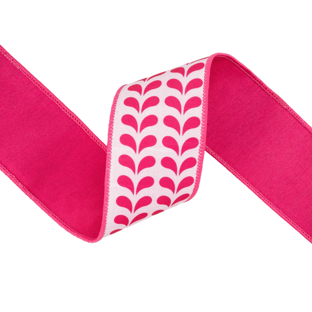 Pink Petals With Pink Backing Dupioni Wired Ribbon - 2.5" - Greenery MarketWired Ribbon9387W-157-63E