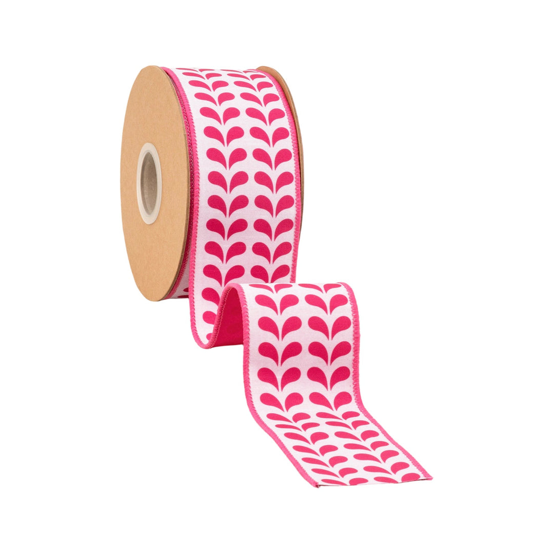 Pink Petals With Pink Backing Dupioni Wired Ribbon - 2.5" - Greenery MarketWired Ribbon9387W-157-63E